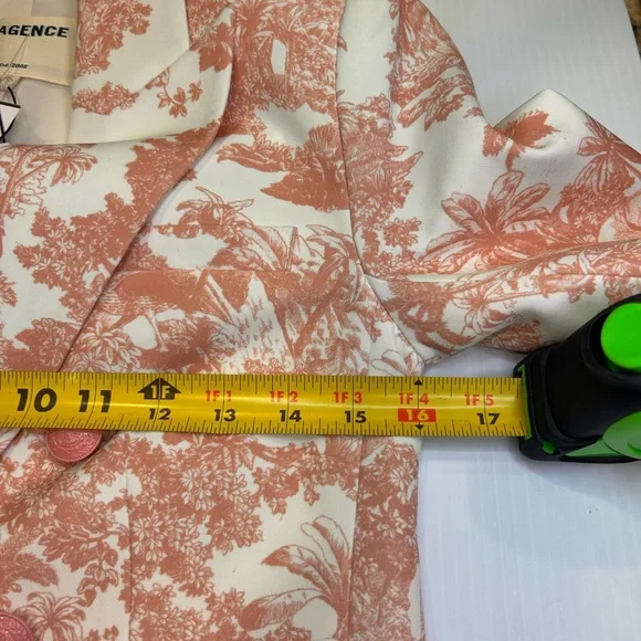 💗”L’Agence” NWT Elegant & Beautiful Pink/Cream Printed Women's Blazer Size S💖 - Picture 14 of 17